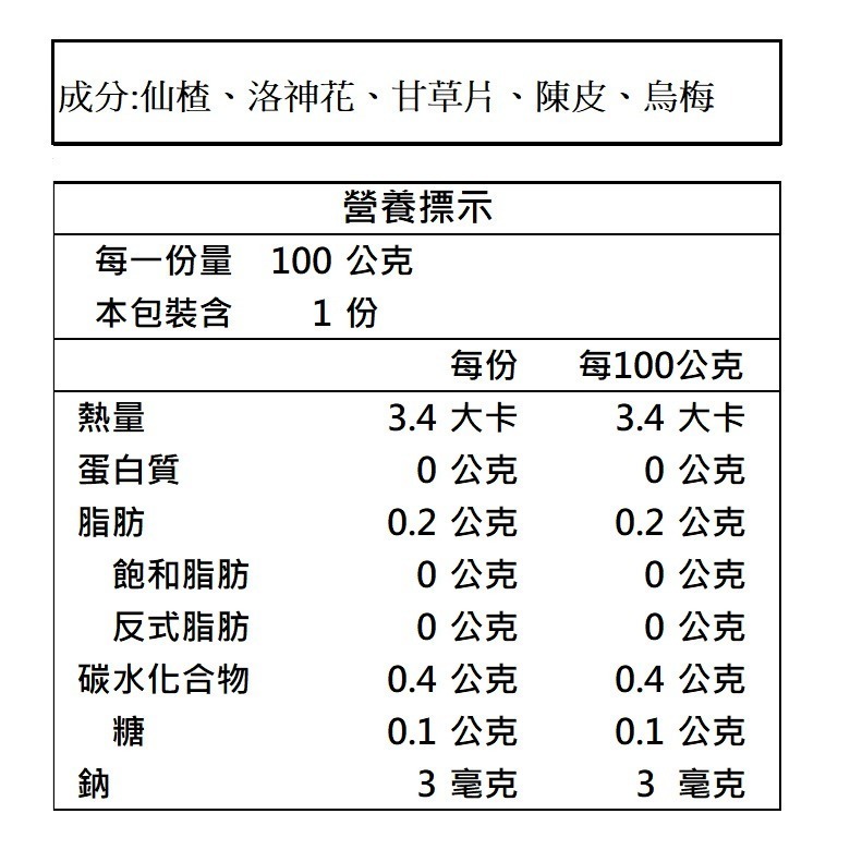 新光 洛神酸梅湯/青草茶/仙草茶 (100g)【現貨 附發票】-細節圖6