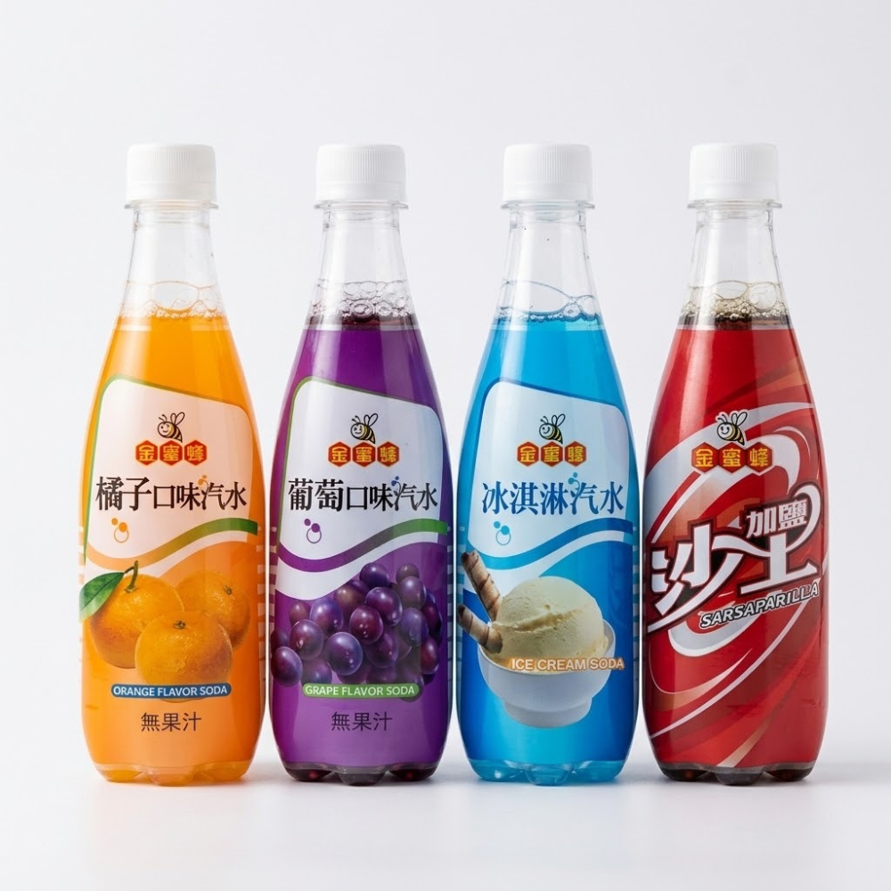 金蜜蜂  冰淇淋汽水/加鹽沙士/橘子汽水/葡萄汽水(500ml/罐)【超取上限8瓶】【現貨 附發票】
