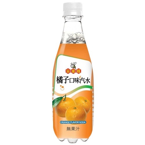 金蜜蜂  冰淇淋汽水/加鹽沙士/橘子汽水/葡萄汽水(500ml/罐)【超取上限8瓶】【現貨 附發票】-橘子汽水