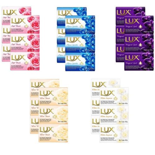LUX 香皂系列 (80gX6入)(粉/藍/紫/澄/白)【超取上限9組】【現貨 附發票】