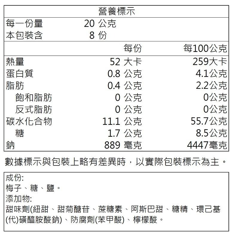 惠香 酵素梅 (160g/包)【現貨 附發票】-細節圖3