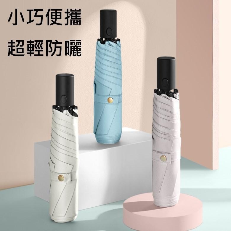 輕量 節節收 UV自動折傘 (米白色/淺粉色/淺藍色/抹茶綠/霧藍色)【現貨 附發票】-細節圖2