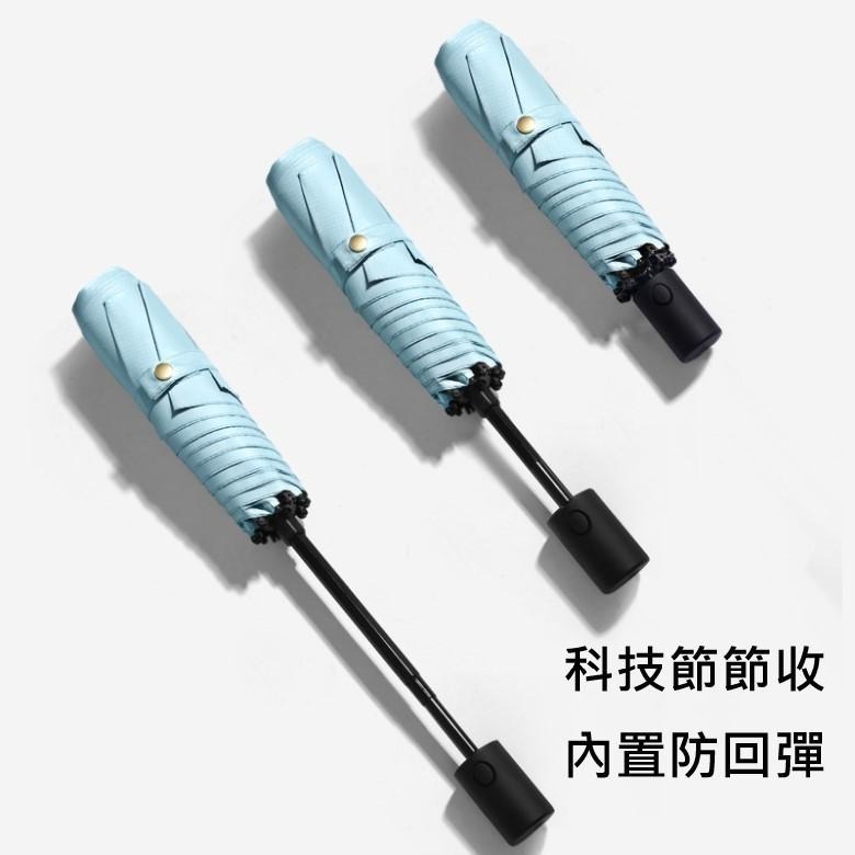 輕量 節節收 UV自動折傘 (米白色/淺粉色/淺藍色/抹茶綠/霧藍色)【現貨 附發票】-細節圖3
