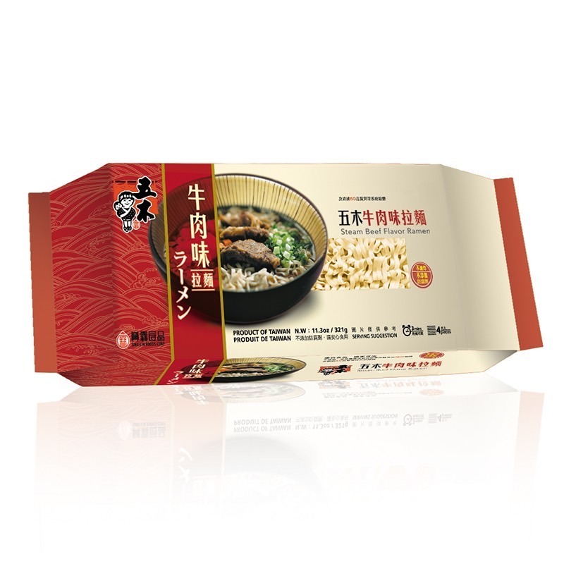 五木 拉麵 (牛肉味拉麵/肉燥味拉麵/香菇味拉麵/海鮮味拉麵 )321g  【現貨 附發票】-規格圖1