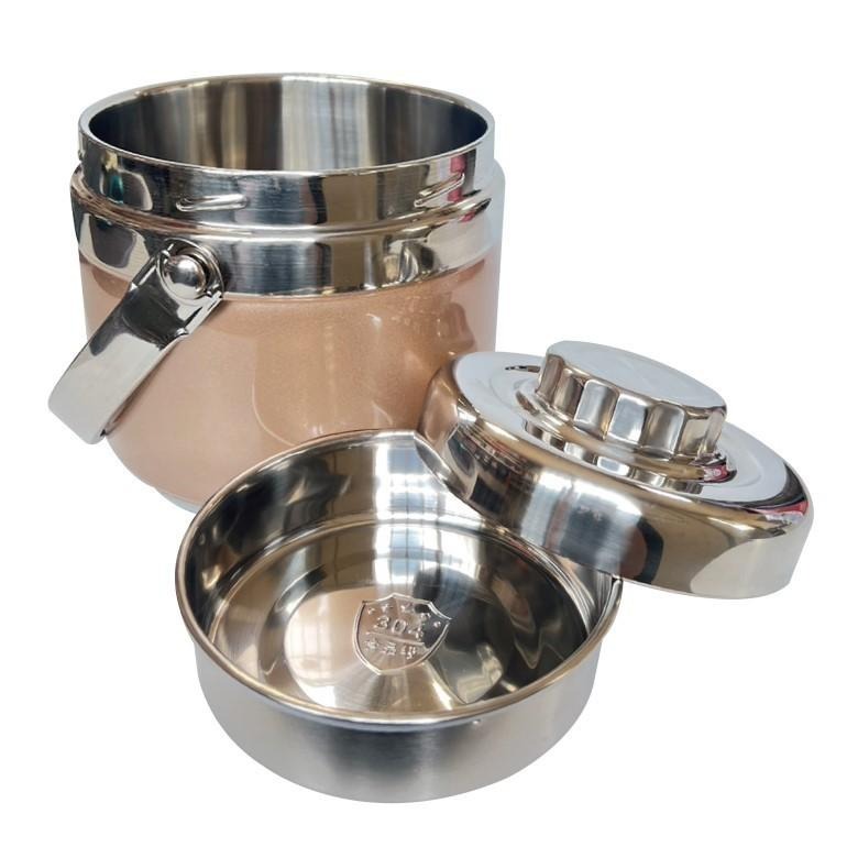 304不鏽鋼 雙層真空保溫提鍋1.5L (顏色隨機)【現貨 附發票】-細節圖2