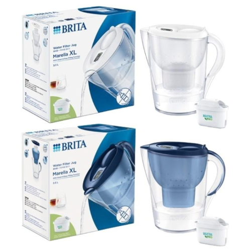 BRITA Marella馬利拉濾水壺3.5L+MXPRO濾芯(共1壺1芯) (白/藍)【現貨 附發票】