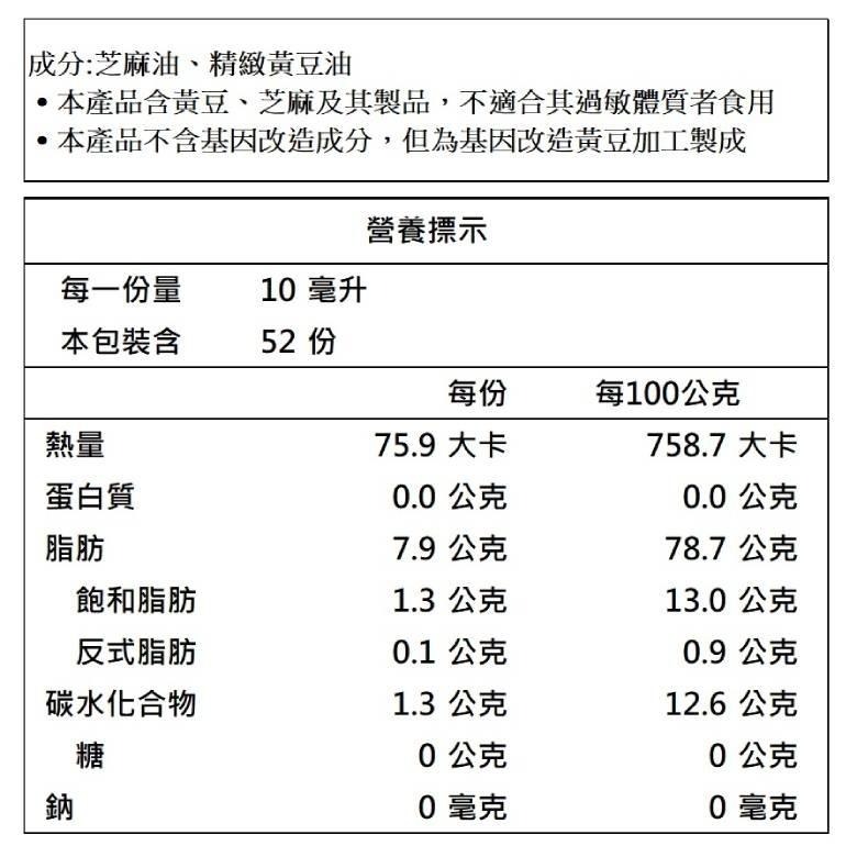 順發 冷壓 胡麻油/芝麻香油 (520ml)【現貨 附發票】-細節圖5