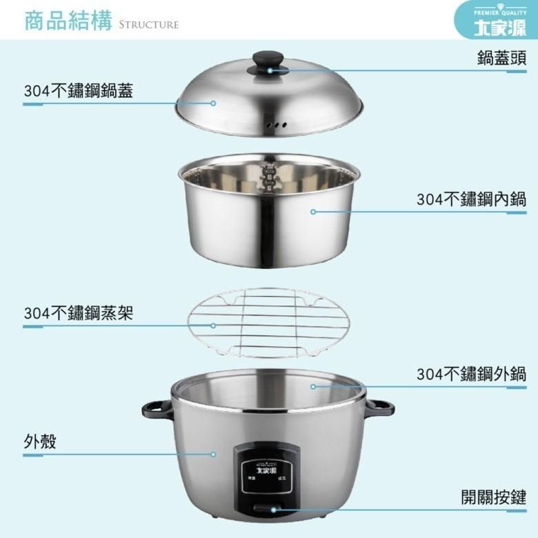 【免運】大家源 十人份電鍋 (TCY-3220)【現貨 附發票】-細節圖3