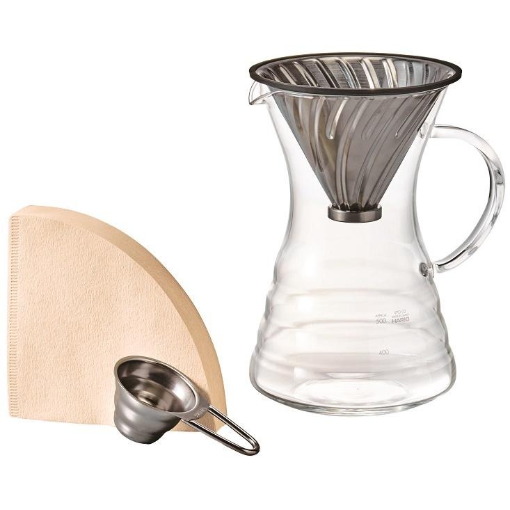 《HARIO》V60白金金屬濾杯咖啡壺組(VPD-02HSV)【現貨 附發票】-細節圖2