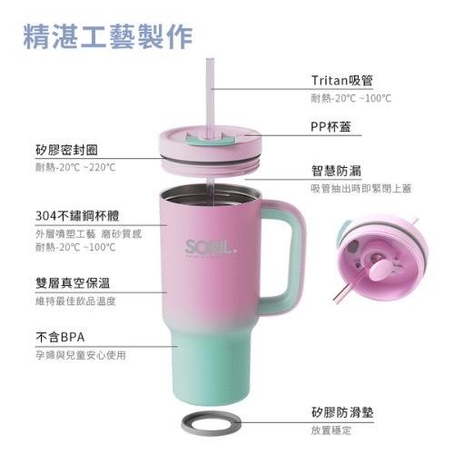 SORIL 防漏密封隨行杯950ml(灰藍/奶茶/漸層粉)【現貨 附發票】-細節圖5
