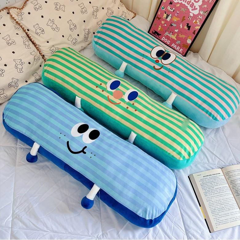 大眼條紋抱枕(綠條紋斜眼/藍條紋鬥雞眼/藍色斜眼)【現貨 附發票】-細節圖2