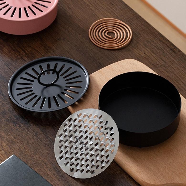 防滑設計加厚帶蓋蚊香盒(黑色/藍色/粉色)【現貨 附發票】-細節圖3