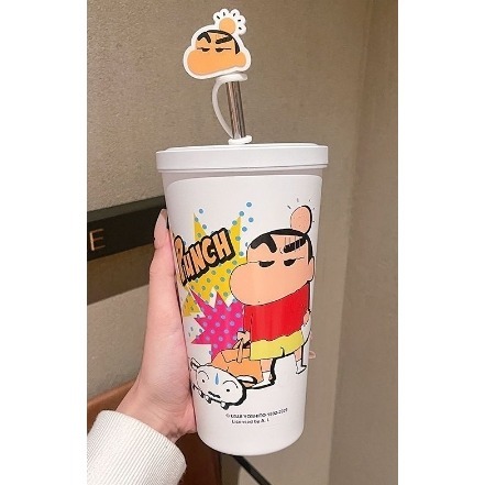 蠟筆小新保溫杯高顏值卡通吸管杯-細節圖4