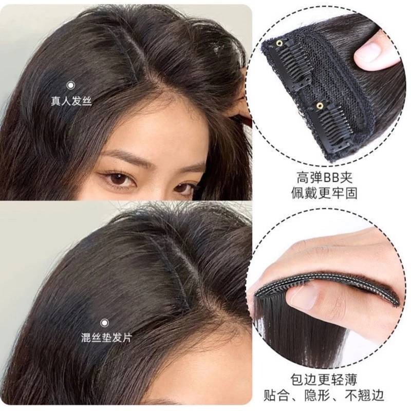 假髪 真髪髪片 真人髪 墊髮片 男女兩側增厚 真髪假髪 真髪片 迷你墊髪片 補髮片 頭頂 兩側墊髮片 全真人髪墊髪片-細節圖6