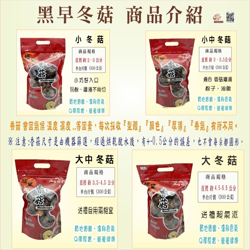 黑早冬菇/埔里香菇/無農藥/檢驗合格/黑早冬菇/自產自銷/乾香菇【菇菇好香菇農場】-細節圖2