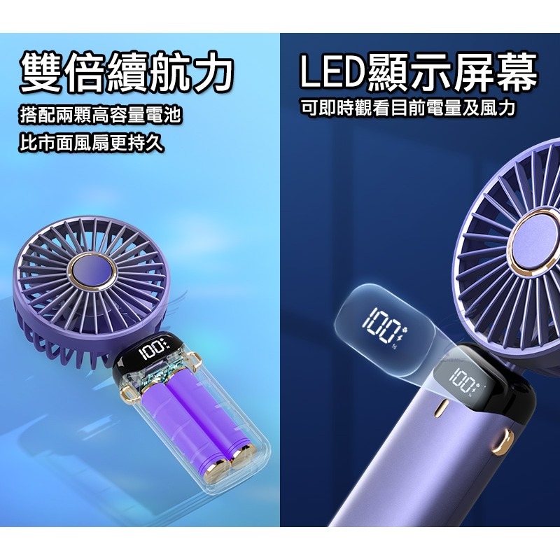 【現貨速發免運】台灣總代理 10000mAh 最新款LED顯示 掛脖風扇 手持電風扇 手拿電風扇 隨身風扇 手持小電扇-細節圖3