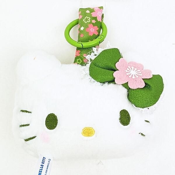 【現貨】三麗鷗 和風頭型娃娃鑰匙圈 SANRIO 日本正版 抹茶 櫻花 紅-細節圖2
