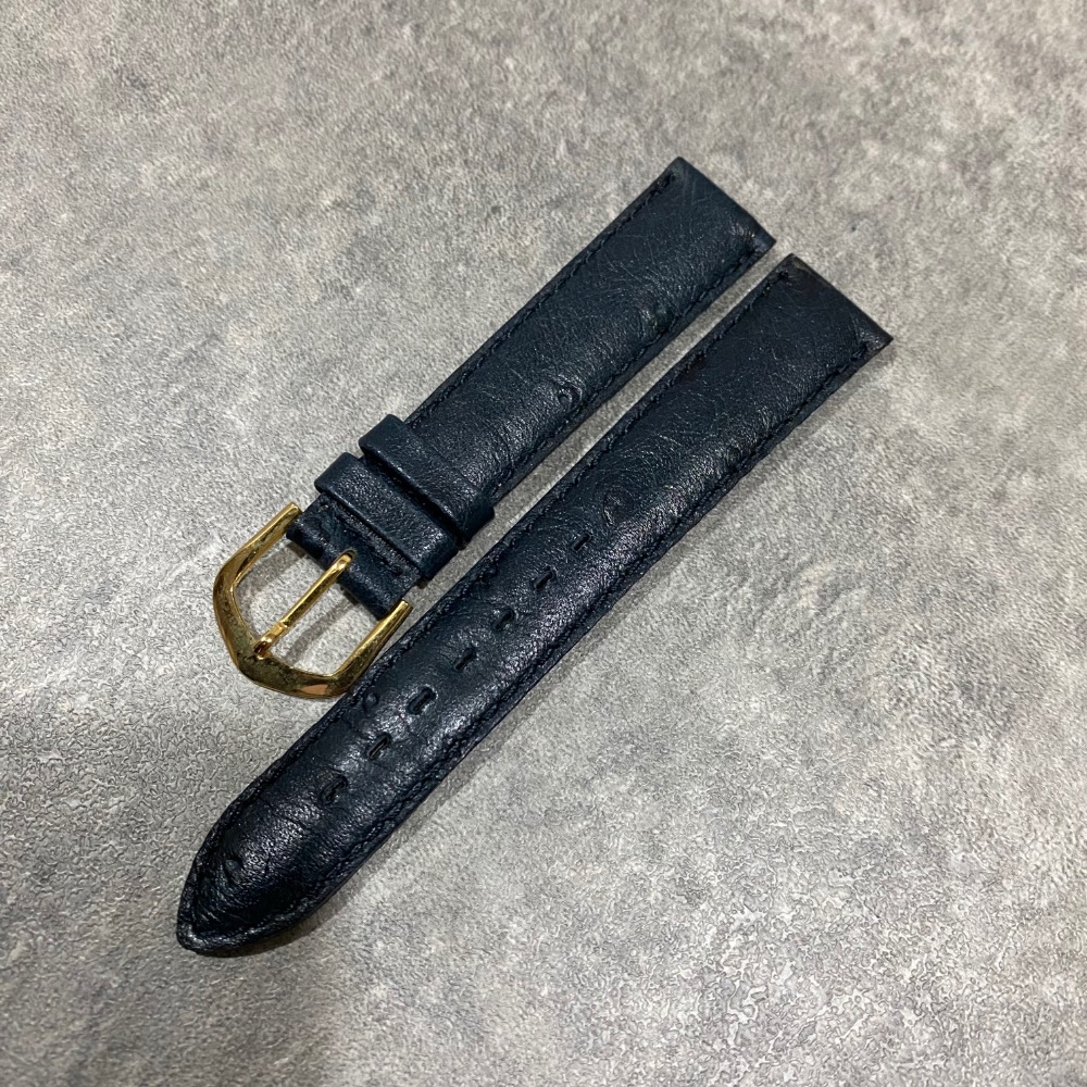 現貨 高質感 鴕鳥皮 鴕鳥皮紋路 皮錶帶 錶帶 稀少 老物 18MM 12MM 黑色 綠色 藍色 古董錶 精工 GS-規格圖6