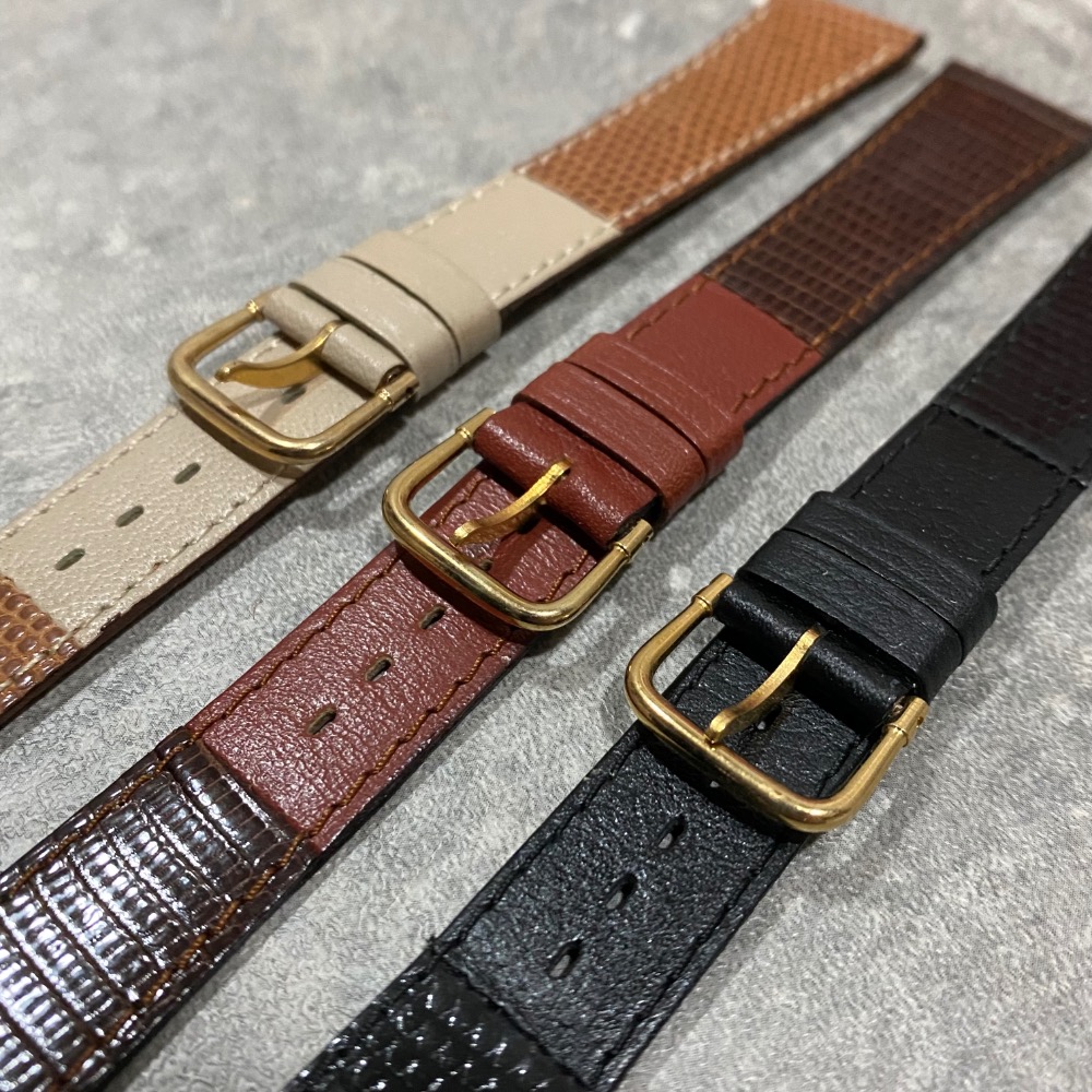 現貨 進口 法國製 皮錶帶 鱷魚皮紋路 黑色 咖啡色 咖啡 深棕 棕色 淺棕 COBRA 18MM 俐落 修身 12MM-細節圖3