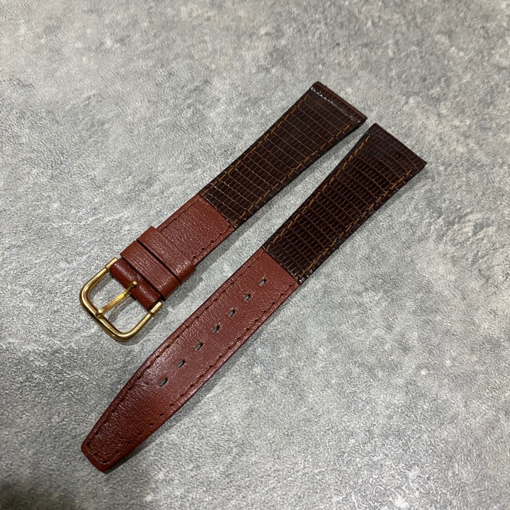 現貨 進口 法國製 皮錶帶 鱷魚皮紋路 黑色 咖啡色 咖啡 深棕 棕色 淺棕 COBRA 18MM 俐落 修身 12MM-細節圖5