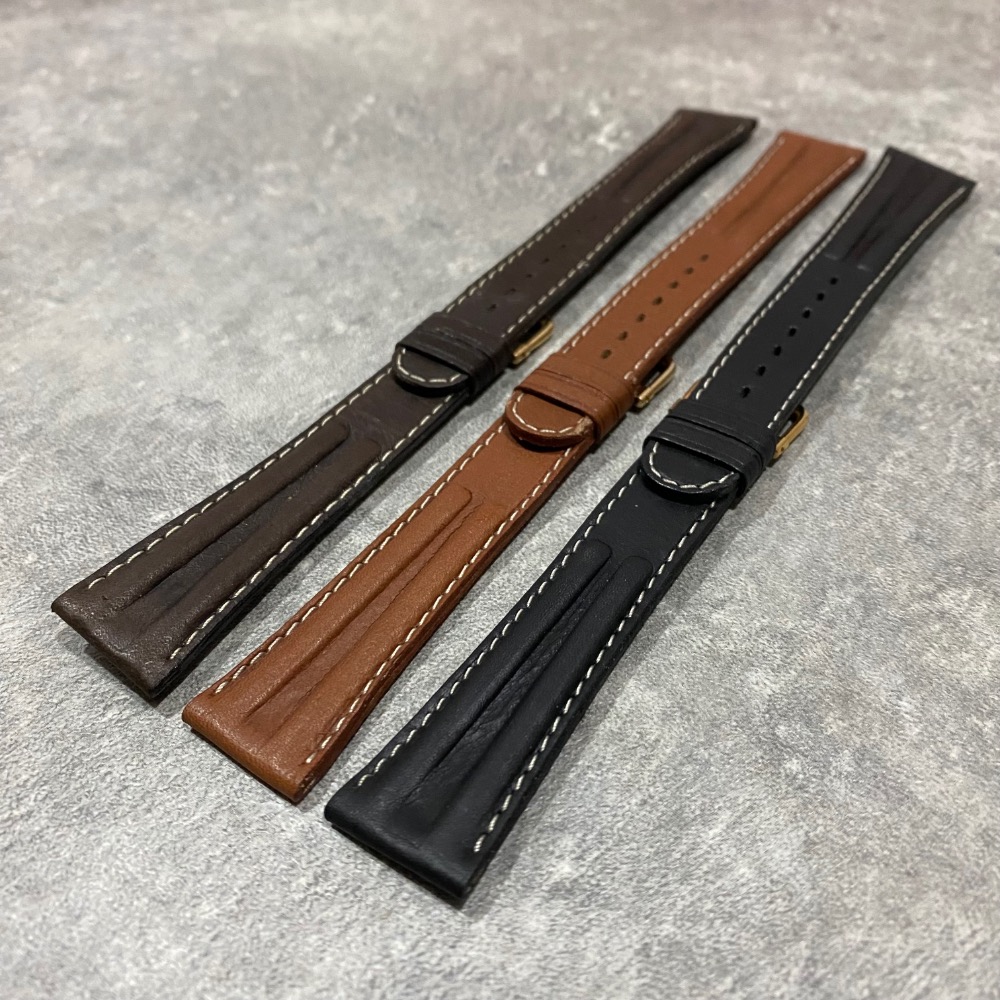 現貨 全新 法國 法國製 🇫🇷 COBRA 皮錶帶 黑色 咖啡色 棕色 深棕 18MM 修身 12MM 錶帶 絕版-細節圖3