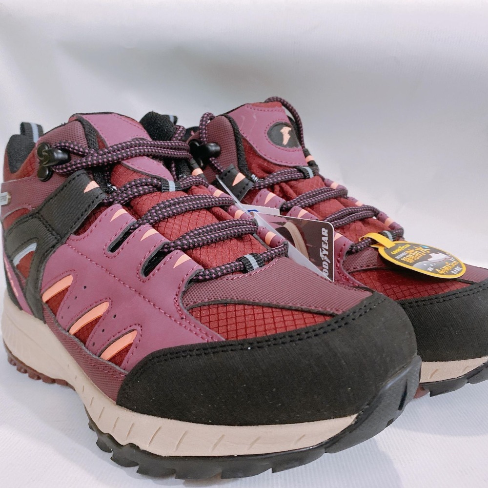 金英鞋坊~ GOODYEAR固特異 探險旅行家W1 女款抗水郊山健行鞋登山鞋12522-酒紅 超低直購價890元-細節圖3