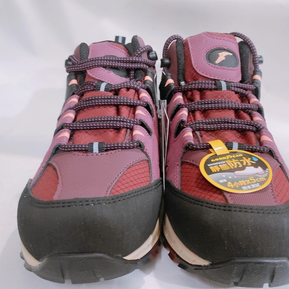 金英鞋坊~ GOODYEAR固特異 探險旅行家W1 女款抗水郊山健行鞋登山鞋12522-酒紅 超低直購價890元-細節圖4