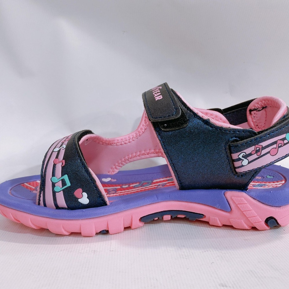 金英鞋坊 GOODYEAR固特異 童款繽紛樂章系列2WAY磁扣涼拖兩用鞋 18857-黑紫 超低直購價390元-細節圖5