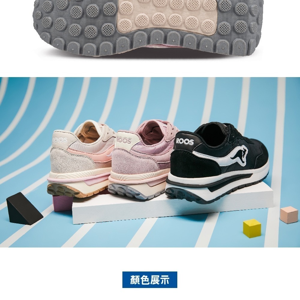 金英鞋坊~KangaROOS 女款INVADER86輕量拼接復古慢跑鞋 21323-粉 超低直購價890元-細節圖8