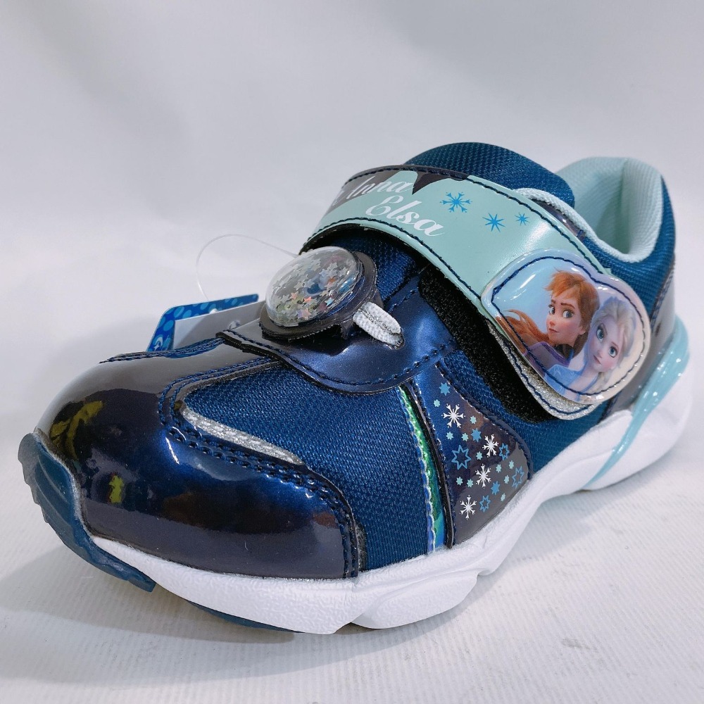 金英鞋坊~ Moonstar 月星 女童迪士尼聯名系列寬楦冰雪奇緣機能輕跑鞋 12825-深藍 超低直購價690元-細節圖2