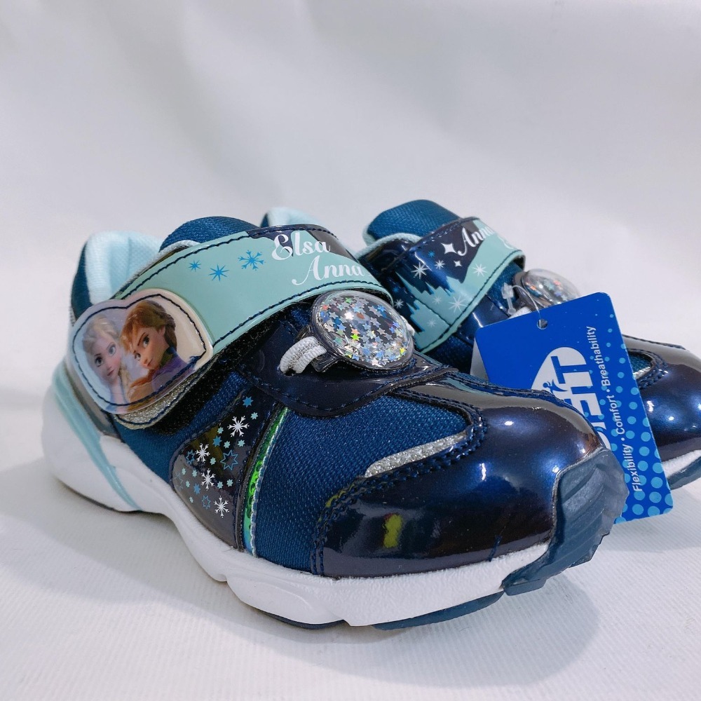 金英鞋坊~ Moonstar 月星 女童迪士尼聯名系列寬楦冰雪奇緣機能輕跑鞋 12825-深藍 超低直購價690元-細節圖3