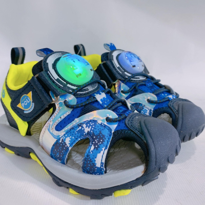 北台灣大聯盟 救援小隊變形警車POLI 羅伊 電燈護輕量涼鞋(台灣製造) 10226-藍綠 超低直購價299元(有燈)