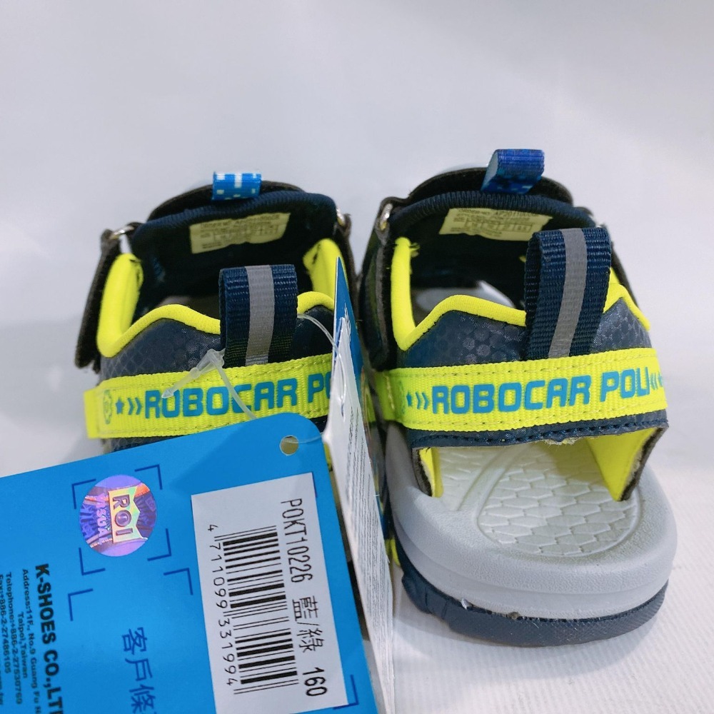 金英鞋坊~ 救援小隊變形警車POLI 羅伊 電燈護輕量涼鞋(台灣製造) 10226-藍綠 超低直購價299元(有燈)-細節圖7