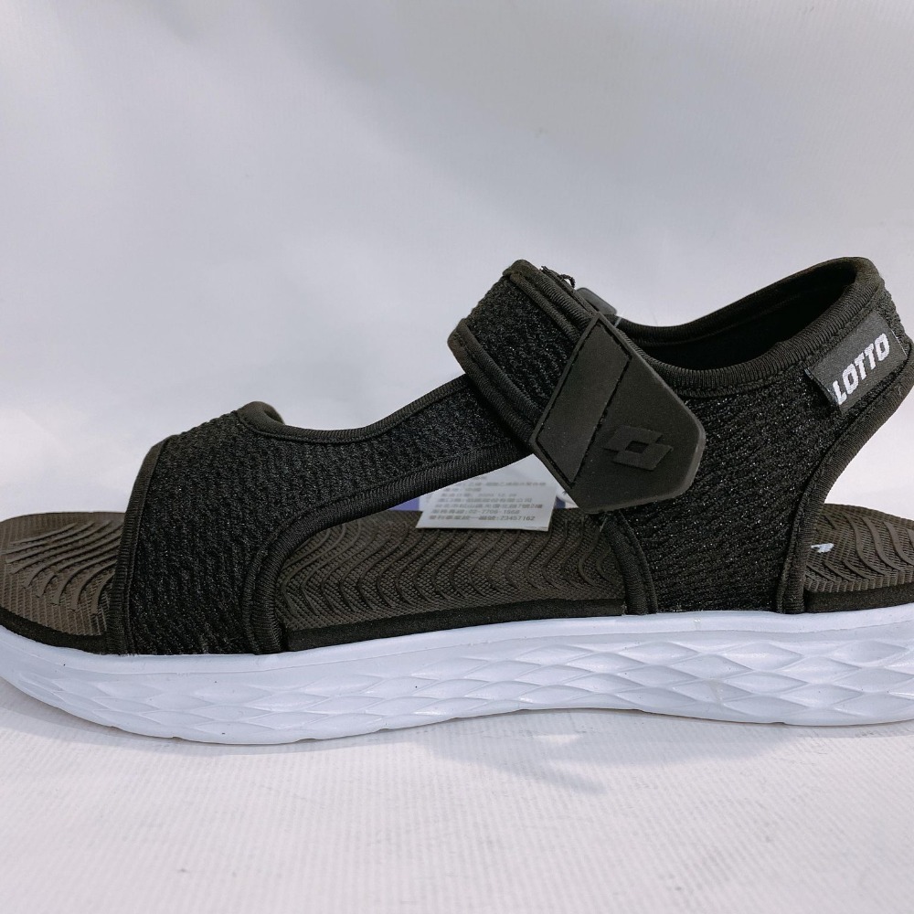 金英鞋坊~ LOTTO樂得-義大利第一品牌 女款Q-LIGHT 極輕量織帶涼鞋 3371-黑白超低直購價390元-細節圖2