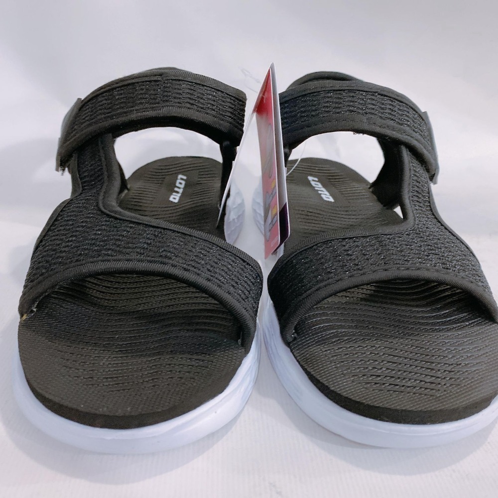 金英鞋坊~ LOTTO樂得-義大利第一品牌 女款Q-LIGHT 極輕量織帶涼鞋 3371-黑白超低直購價390元-細節圖4