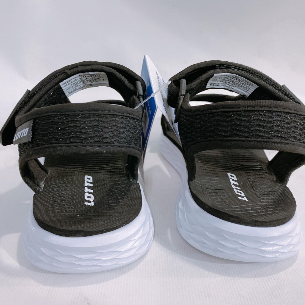 金英鞋坊~ LOTTO樂得-義大利第一品牌 女款Q-LIGHT 極輕量織帶涼鞋 3371-黑白超低直購價390元-細節圖7