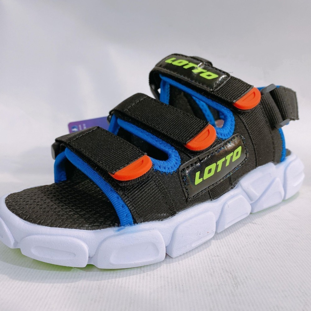 金英鞋坊~ LOTTO樂得-義大利第一品牌 童款時尚織帶涼鞋 3310-黑 超低直購價390元-細節圖2