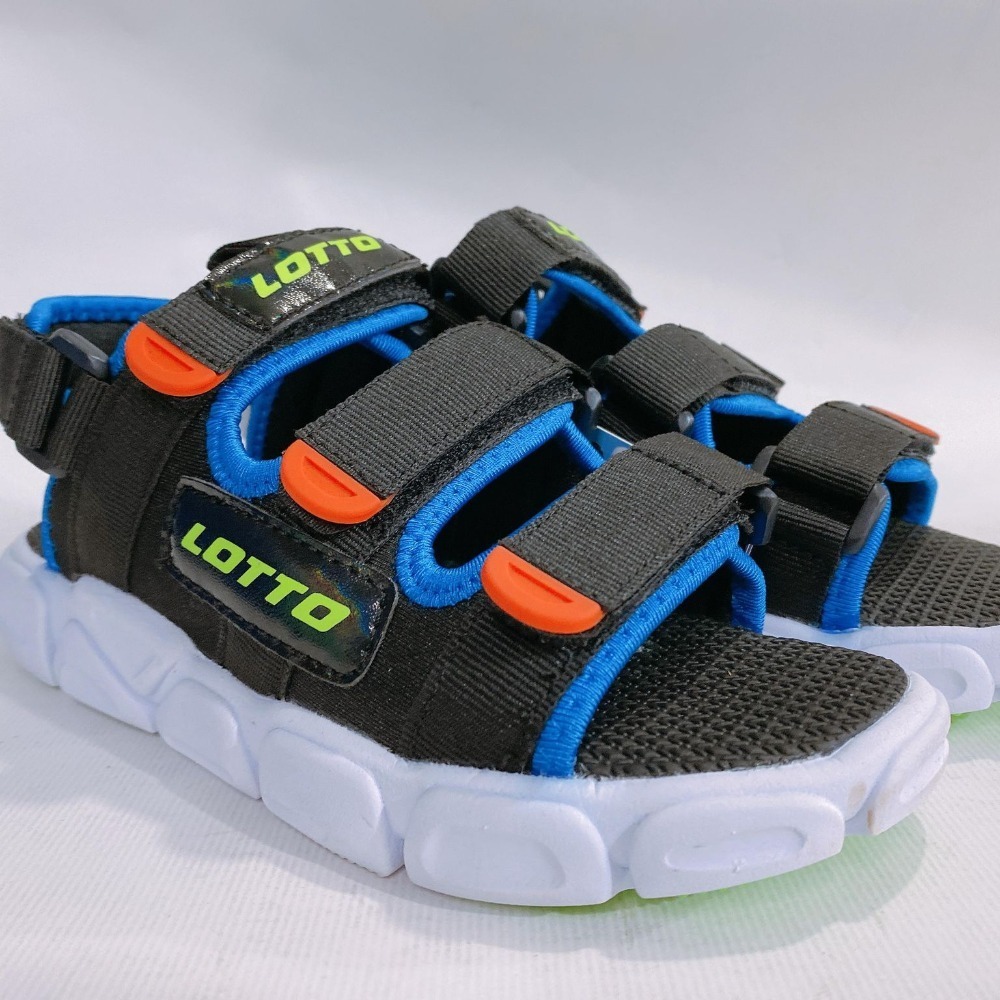 金英鞋坊~ LOTTO樂得-義大利第一品牌 童款時尚織帶涼鞋 3310-黑 超低直購價390元-細節圖3