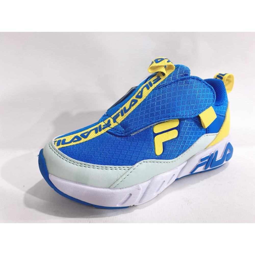 金英鞋坊~ FILA 男童輕量4大機能慢跑運動鞋(足弓支撐鞋墊)2-J832W-363-藍黃 超低直購價850元-細節圖2