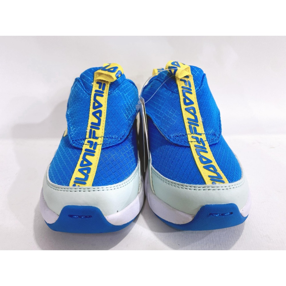 金英鞋坊~ FILA 男童輕量4大機能慢跑運動鞋(足弓支撐鞋墊)2-J832W-363-藍黃 超低直購價850元-細節圖4