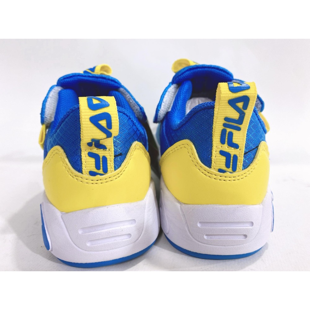 金英鞋坊~ FILA 男童輕量4大機能慢跑運動鞋(足弓支撐鞋墊)2-J832W-363-藍黃 超低直購價850元-細節圖7