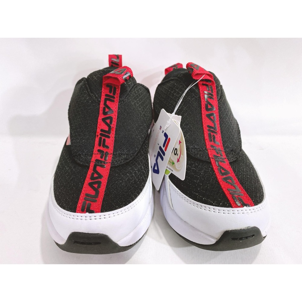 金英鞋坊~FILA 男童 輕量4大機能慢跑運動鞋(足弓支撐鞋墊) 2-J832W-020-黑紅 超低直購價850元-細節圖4