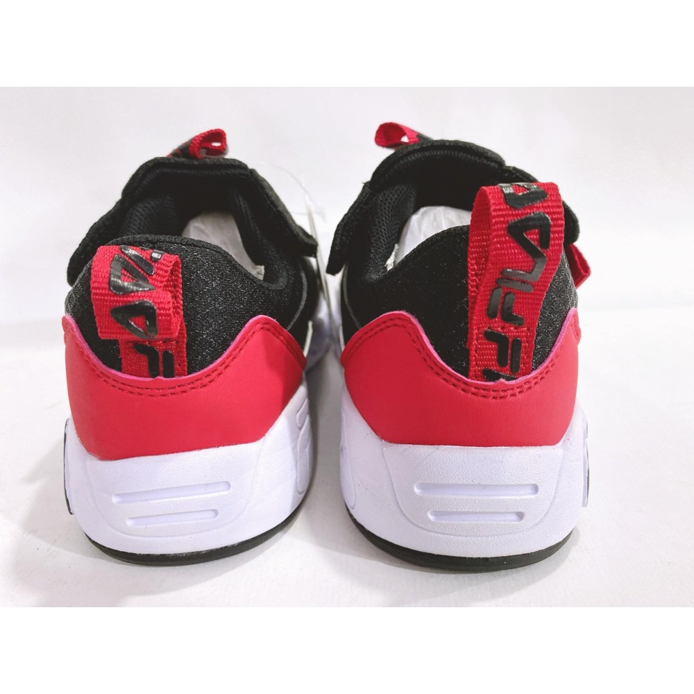金英鞋坊~FILA 男童 輕量4大機能慢跑運動鞋(足弓支撐鞋墊) 2-J832W-020-黑紅 超低直購價850元-細節圖7