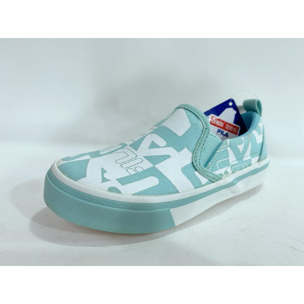 北台灣大聯盟 FILA 女童加硫帆布鞋/親子鞋(台灣製造) 2-C826W-331-水藍 超低直購價590元-細節圖2