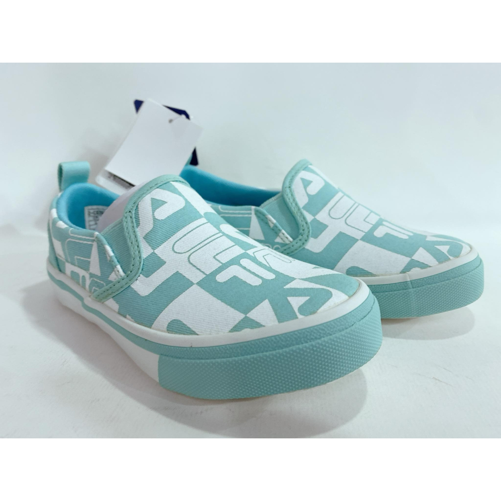 北台灣大聯盟 FILA 女童加硫帆布鞋/親子鞋(台灣製造) 2-C826W-331-水藍 超低直購價590元-細節圖3