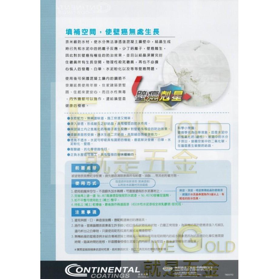 虹牌 Contiarch 2470 無機結晶防壁癌漆 壁癌漆   #就是五金 防水材-細節圖3