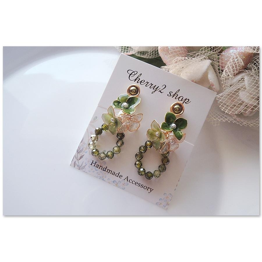 ◎Cherry2 shop◎手作。水晶花系列~三色小花+鋯石小珠串夾式耳環/手工耳夾A2858☆-細節圖5