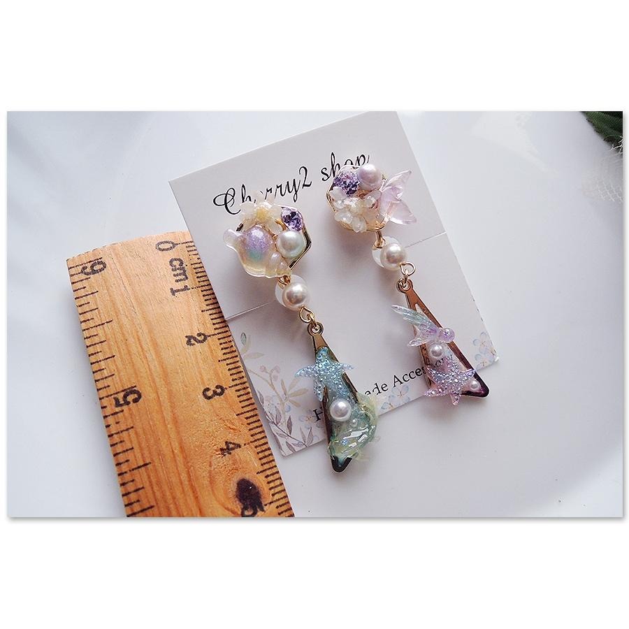 ◎Cherry2 shop◎手作。滴膠款~貝殼珍珠滴膠夾式 耳環/手工耳夾A2950☆-細節圖5