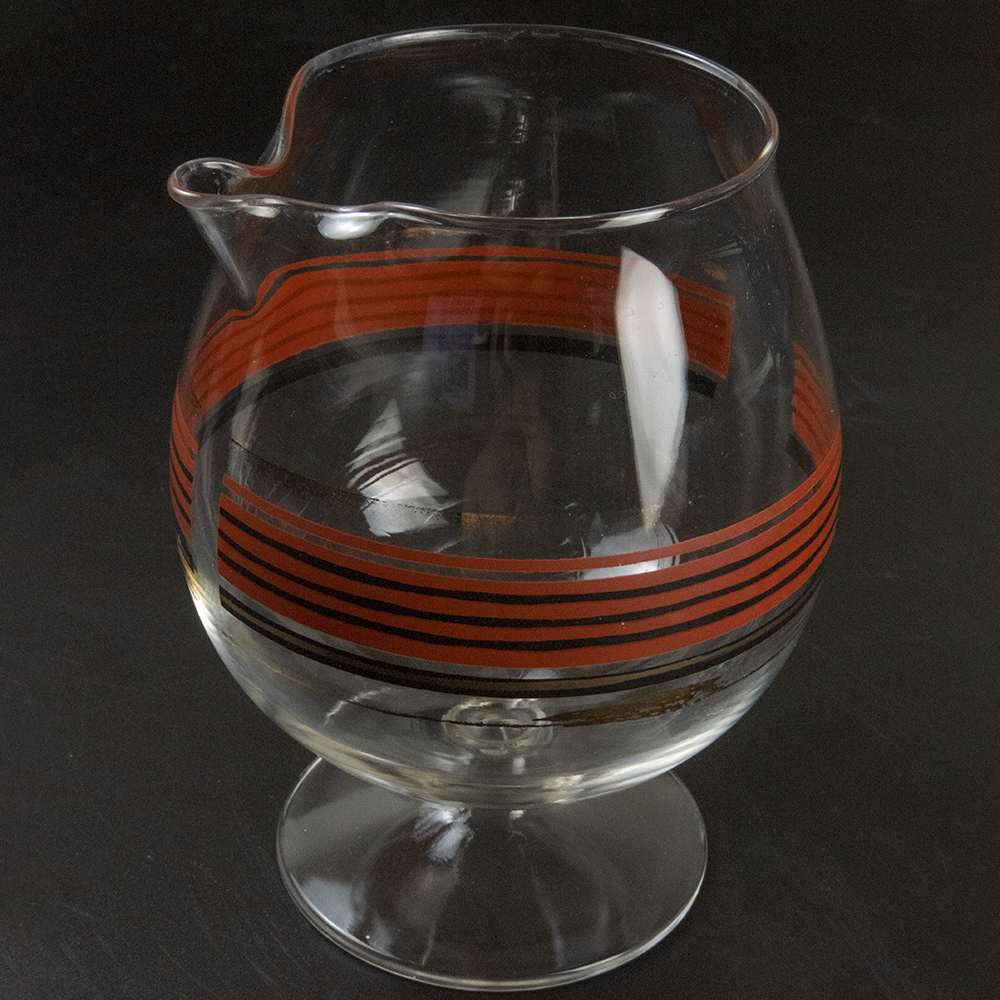 紅色線條古董玻璃杯-細節圖2