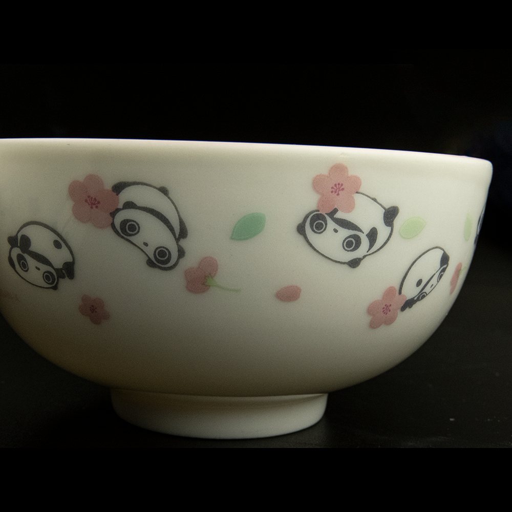 趴趴熊粉.藍花朵陶瓷碗碟 2件一組-細節圖2